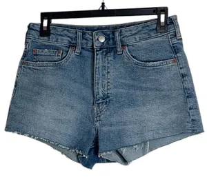 H&M Classic Raw Hem Blue Jean Shorts size 6 thumbnail 1