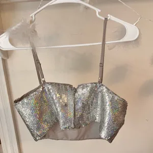 FINAL PRICE GB ( Gianni Bini ) Sequined Cropped Top thumbnail 5