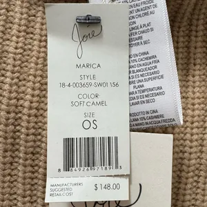 NWT Joie Cream Marica Wool Cashmere Infinity Cowl Neck Scarf Snood Soft Camel thumbnail 4
