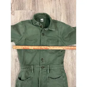 NSF Clothing Green Utility Jumpsuit Flare Leg Button‎ Up Women's Size 26 thumbnail 3