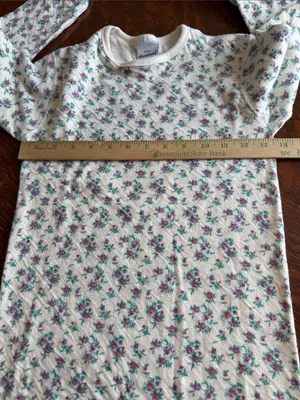 Duofold pajamas White Floral Long-Sleeve Thermal Shirt size small thumbnail 5