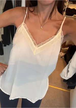 White Lace Cami Tank Top thumbnail 1