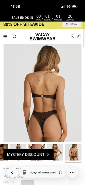 Vacay Swim Bikini Set Brown thumbnail 6