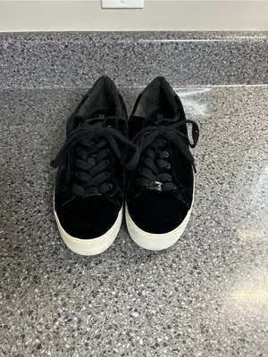 Michael Kors Black Velvet Low-Top Platform Sneakers thumbnail 3