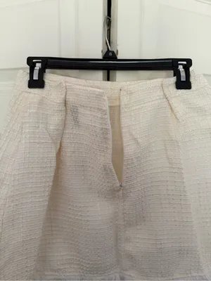 SHEIN White Tweed Skirt Set Frayed Hem Button Detail Preppy Girly Set Medium thumbnail 10
