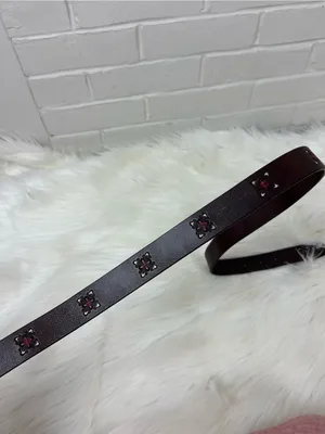 Vintage Leather Embossed Boho Belt Size L thumbnail 9