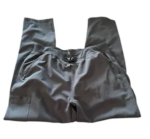 Bella Gray Cargo Scrub Pants with Relaxed Fit and Elastic Waistband thumbnail 1