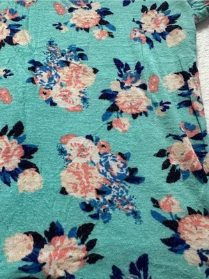 Charlotte Russe Floral Tie Front Crop Top in Blue Size Small Short Sleeve thumbnail 9