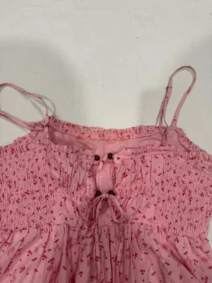 Free People Pink Cherry Gabby Mini Dress Medium thumbnail 9