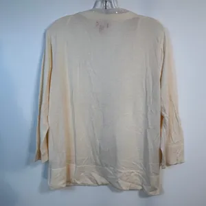 Elle Cream Sequin Trim Button Front Cardigan Sweater XL Ivory 3/4 Sleeve‎ thumbnail 2