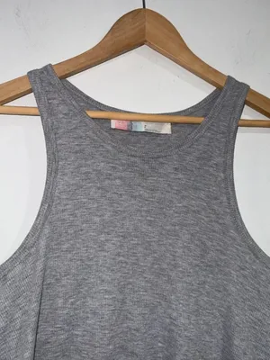 Free People Beach dress tunic soft ribbed gray thumbnail 4
