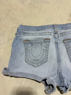 True religion boyfriend Light Blue Denim cutoff Shorts 30 thumbnail 9