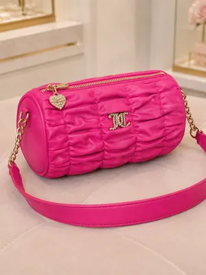 Juicy Couture Pink Flash Ruched Barrel Shoulder Bag Chain Strap NWT thumbnail 4
