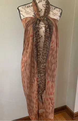 Large leopard printed scarf/wrap Brown thumbnail 2