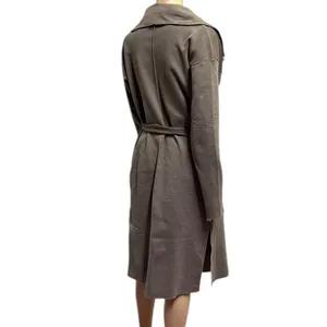 Love Tree Neutral Tan Soft Knit Belted Cardigan Trench Coat Womens Medium thumbnail 5