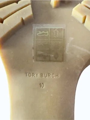 Tory Burch Carson 70mm Chestnut Leather Lug Sole Chelsea Platform Boot Size 10 thumbnail 7