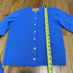 Guest in Residence Compass Jane Cashmere Cardigan Sweater in Sail Blue Size‎ XS thumbnail 7