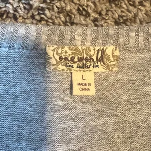 One World Leopard Ombre Pullover Sweatshirt Womens Size L Grey Black Long Sleeve thumbnail 2