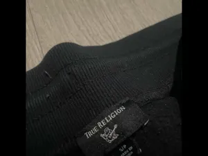 True Religion Black Logo Ribbed Sweatpants thumbnail 2