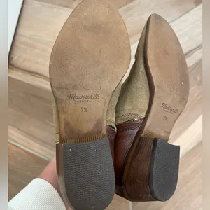 Madewell Cait Two Tone Leather Suede Zip Up Ankle Boots 7.5 Brown thumbnail 10