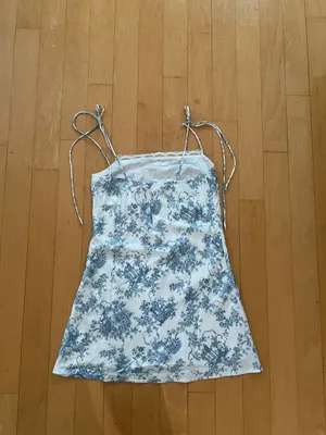 Princess Polly posito blue and white dress thumbnail 3