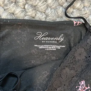 Victoria's Secret Heavenly by Black Pink Butterfly Two Piece Pajama Sleep Set thumbnail 8