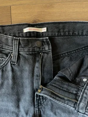 Levi's 94 Baggy Bootcut Jeans Washed Black Size 26X31 thumbnail 7