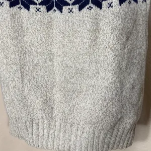 Woolrich Woman Vintage Fair Isle Wool Sweater Oatmeal Grey Navy Green Size S thumbnail 3