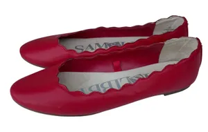 Sam & Libby Womens Scalloped Ballet Flats Red Round Toe Slip On Shoes Size 9.5 thumbnail 1