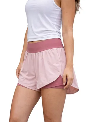 Zyia Active Pink Running Shorts M Lined Athletic Flowy Gym thumbnail 1