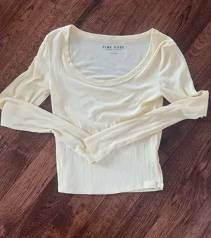 Pink Rose Ribbed long sleeve thumbnail 1