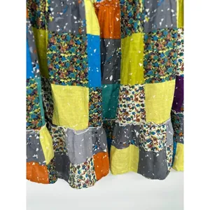 Sweet Miss Maxi Skirt Small‎ Multicolor Patchwork Boho Hippie 100% Cotton Granny thumbnail 2