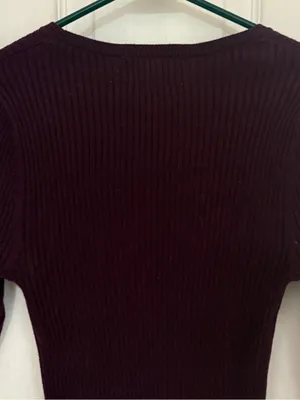 NWOT Old Navy So Soft Lite Ribbed Crewneck Sweater in Plum Paradise thumbnail 6