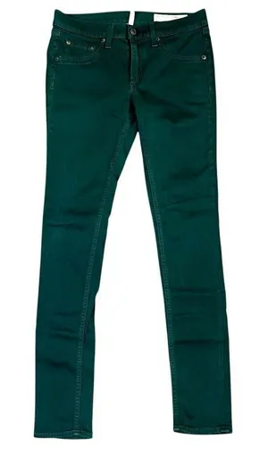 Rag & Bone Coated Green Skinny Legging Jeans 26 thumbnail 1