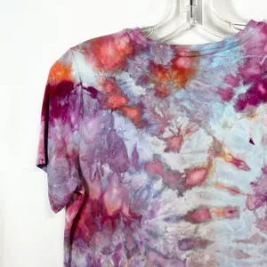 Old Navy Small Top Handmade Tie Dye Luxe T-Shirt‎ Pink Blue Festival Boho 1119 thumbnail 8