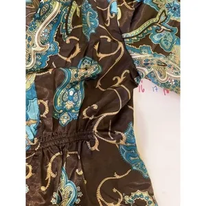 Allison Taylor 060101 Size small‎ women blouse shirt top Brown Blue short sleeve thumbnail 7