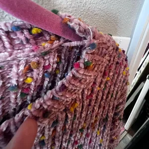 Generation K Pink Confetti Chenille Crew Neck Sweater XL Soft Cozy thumbnail 10