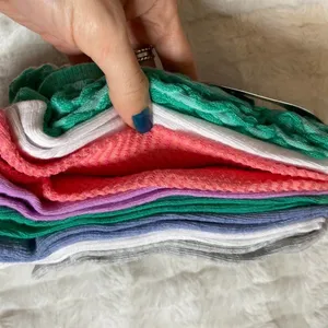 NO BOUNDARIES NWT Multi Pack of Textured Socks Green Pink White 4-10 OSFM thumbnail 5
