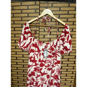 Boohoo White‎ And Red Floral Maxi Dress Size 10 thumbnail 4