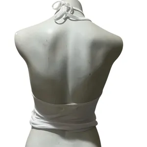 Madewell Tank Top Womens M White Ribbed Halter Neck Sleeveless Stretch thumbnail 5