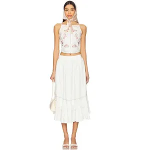NWT Free People Maeberrie Embroidered Crop Top + Skirt Set thumbnail 5