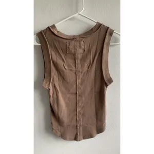 We The Free Free People Brown Ribbed Muscle Tank Top Curved Hem XS OB1085202 thumbnail 2