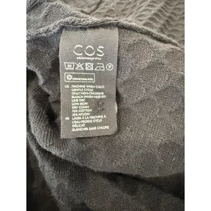 Cos Knit Cardigan Jacket Women's XS Black Waffle Textured Cotton Nylon XS thumbnail 6