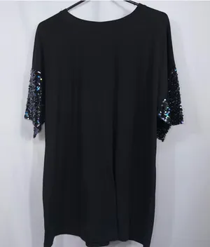 Wild Fable Large Black Sequin Sleeve Top thumbnail 1
