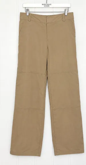 City DKNY Pants Size 8 Tan Khaki Straight Leg Y2K Unfinished Hem thumbnail 1