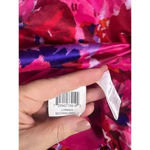 BCBGMAXAZRIA sz2 Pink/Red Floral Rosette Cocktail Party Mini Dress Bubble hoco thumbnail 7