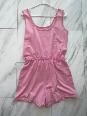 Pink Cotton Lounge Romper thumbnail 2