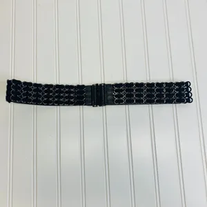 Black Stretch Belt Silver Hardware OSFA thumbnail 5
