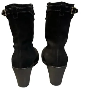 Black Waterproof Italian Calf Suede Token Wedge Ankle Boot 8 1/2 thumbnail 5