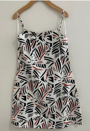 NWT Francesca’s Linen Blend Print Mini Dress - L thumbnail 1